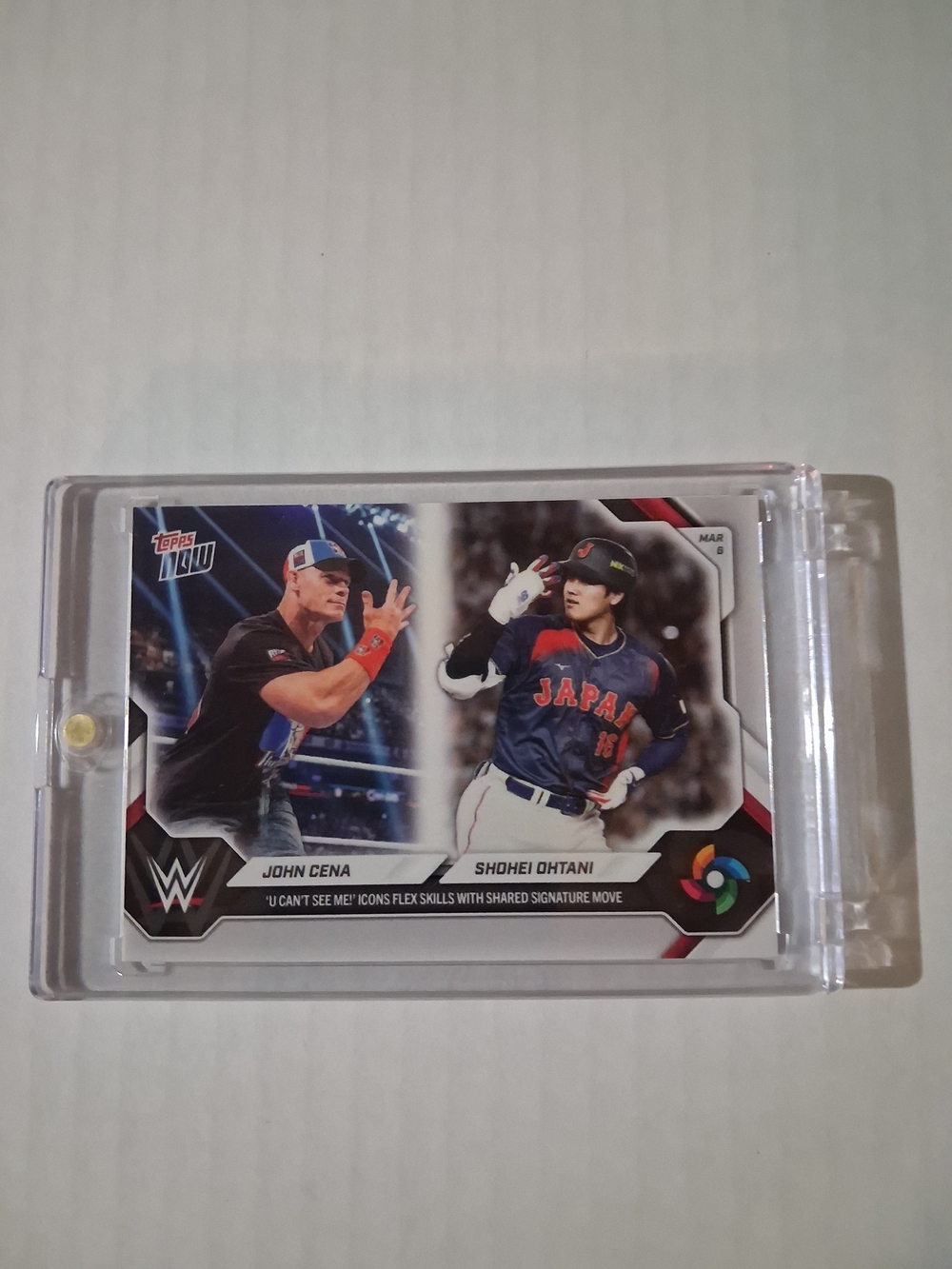 Topps Now John Cena & Shohei Ohtani Dual Baseball Card - Navy Red